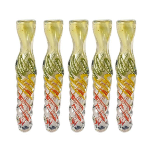 3.5" Rasta Twisted Chillum Pipe - Design And Color May Vary - (1 Count)